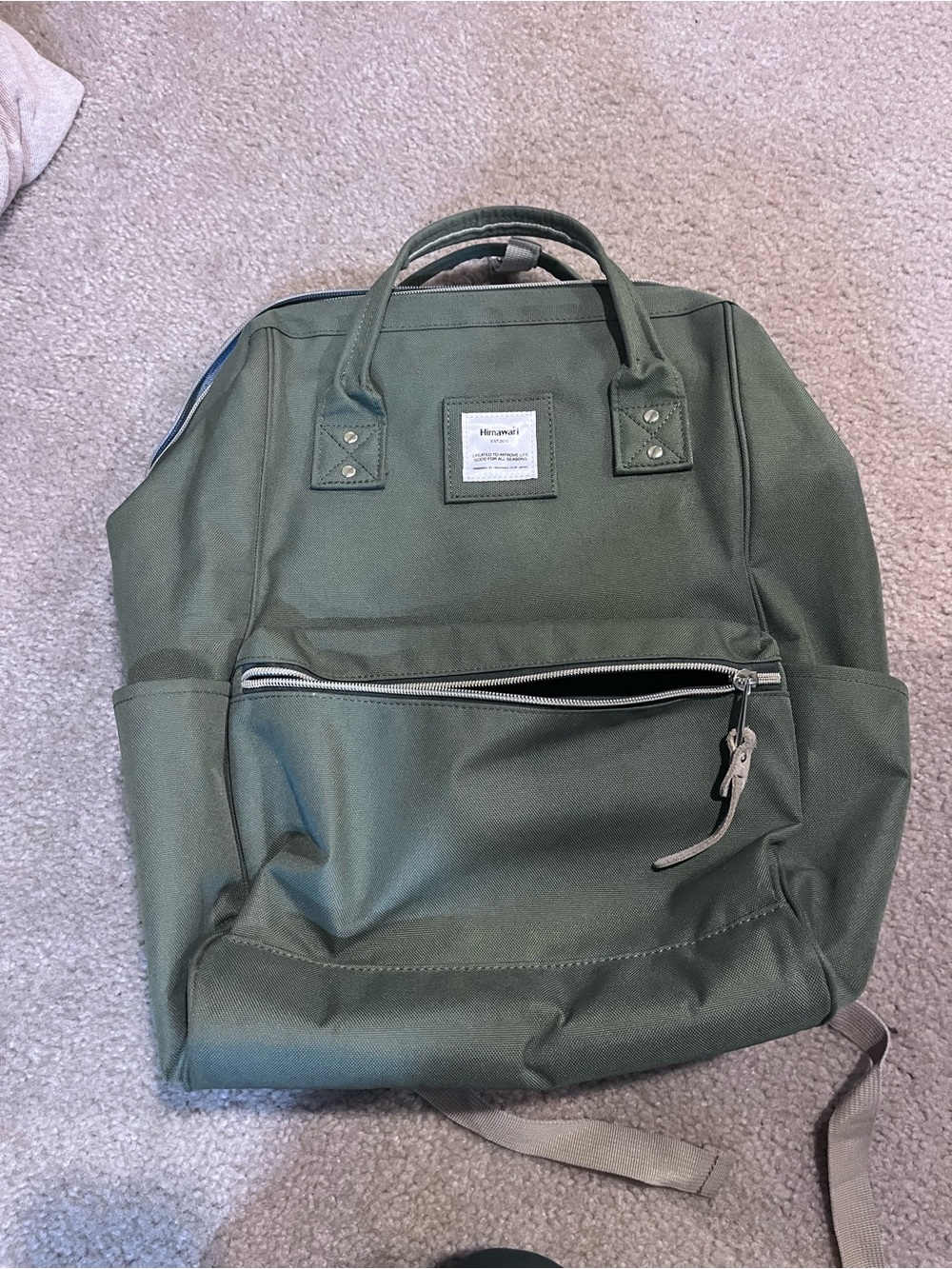 Himawari travel laptop Olive Green Backpack